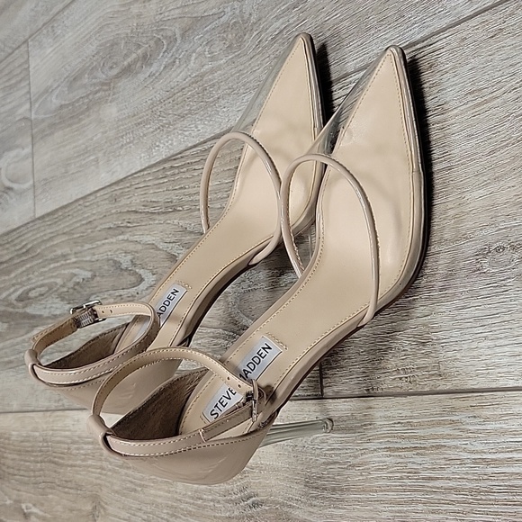 Steve Madden Size 6 Moxxi Clear Pointed Toe Pump - Picture 1 of 8